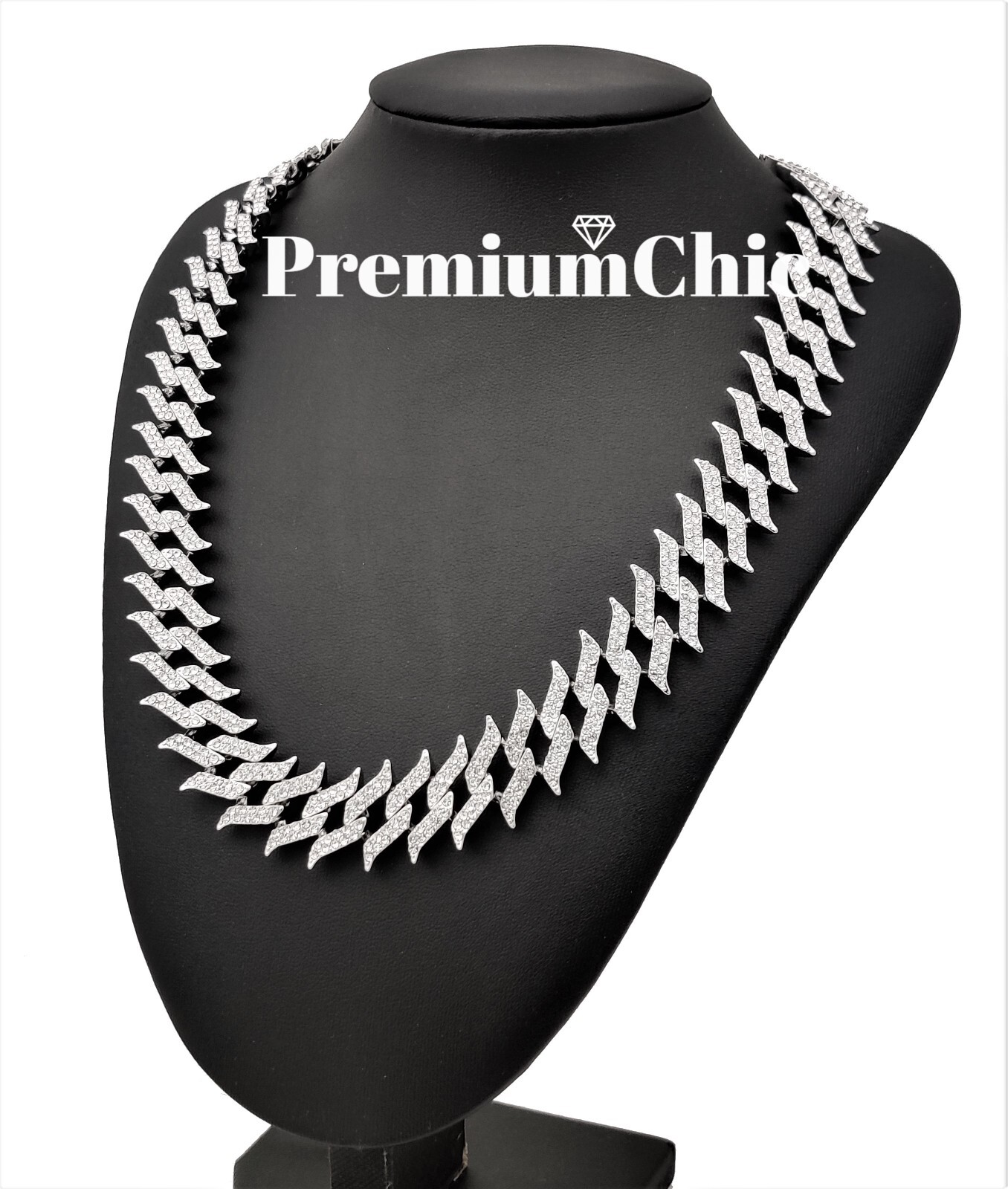 ICED Miami Cuban Link Chain Spike Choker Necklace Mens Plated CZ Hip Hop Jewelry