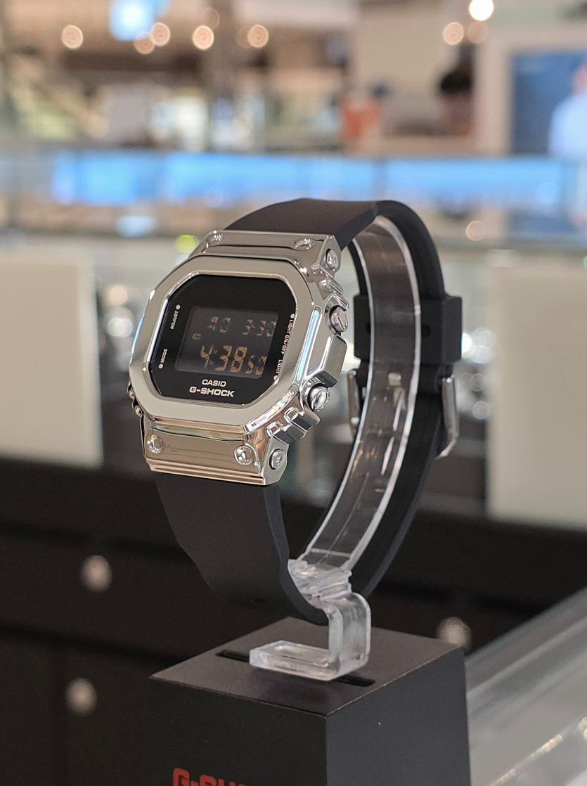 Casio G-Shock GM-S5600U-1DR Silver Metal Black Digital Watch 200M Compact