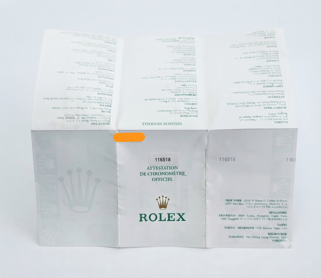 Rolex Daytona Yellow Gold Dark Mother of Pearl MOP Roman Black 116518 BOX PAPERS