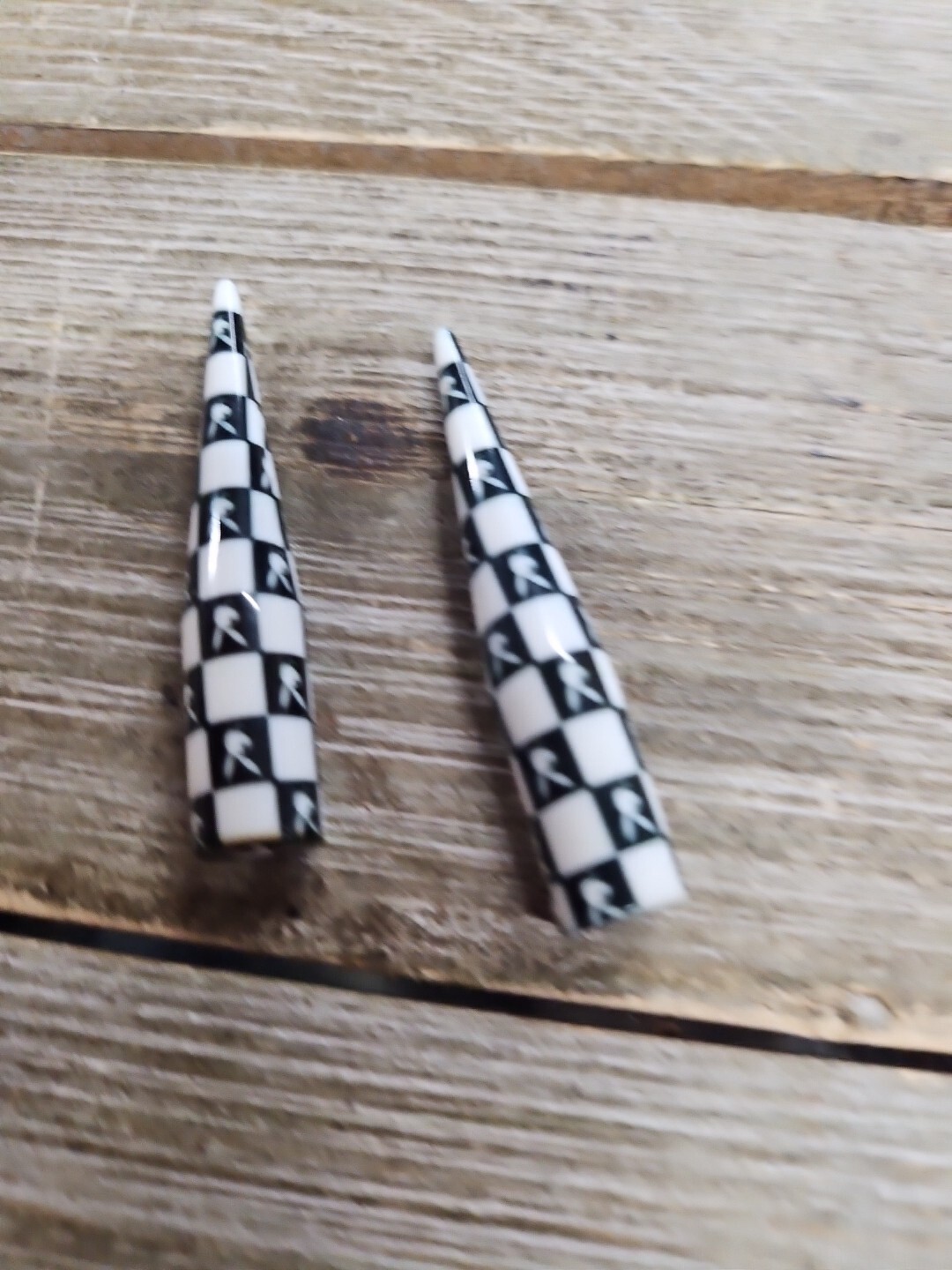 PAIR-Tapers Playboy Bunny Black on White Acrylic 06mm/2 Gauge Body Jewelry