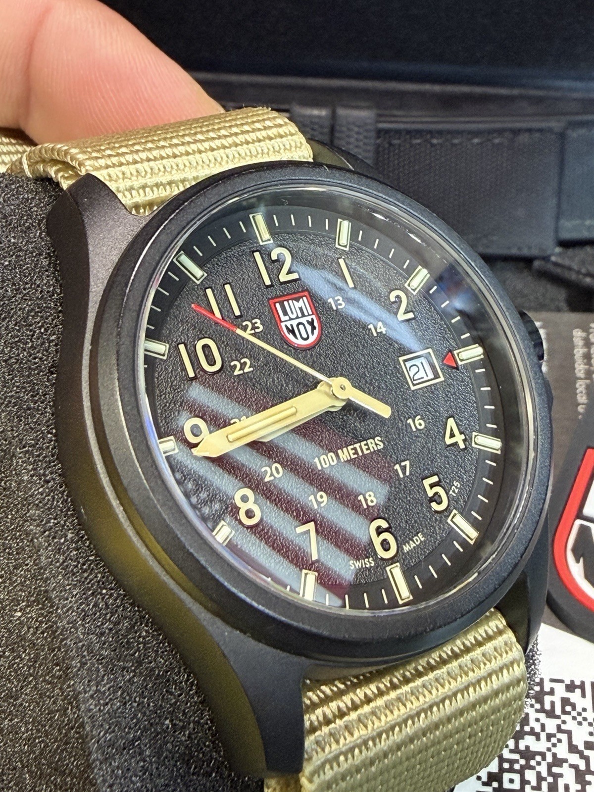 Luminox Atacama Field Quartz 43mm Black Dial Carbon Case Beige Nylon 100m