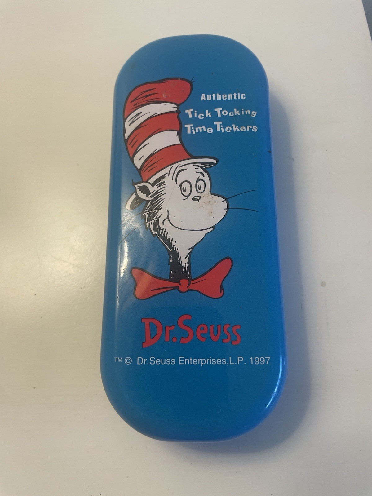 Dr. Seuss TimeTickers Fish Watch Liquid Dome 1997 in Original Tin Box