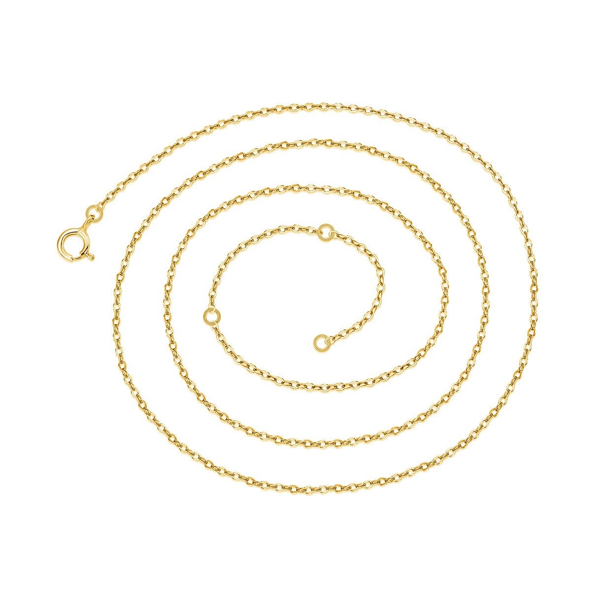 925 Sterling Silver Cable Chain 40mm Necklace 1mm 1.2mm 2mm 5mm Micro Extender