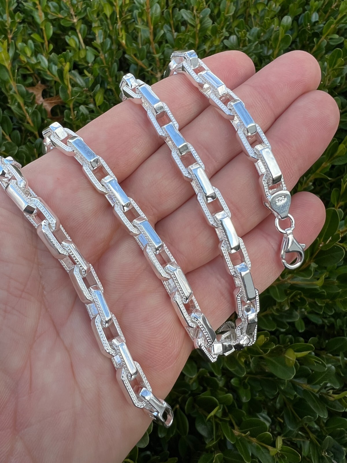 Rolo Hermes Link Real Solid 925 Sterling Silver 7mm Chain Necklace Or Bracelet