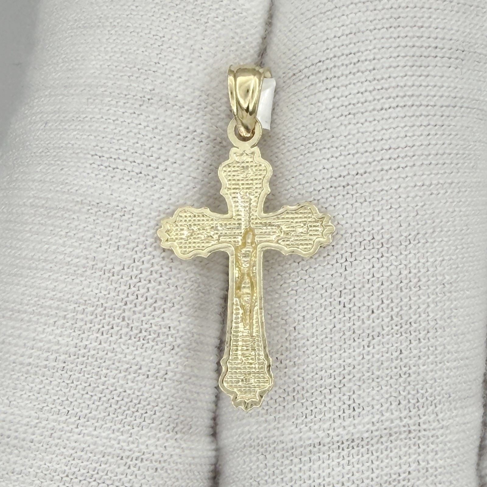 10k Yellow Gold Crucifix Cross Religious Charm Pendant Jewelry Gift For Her