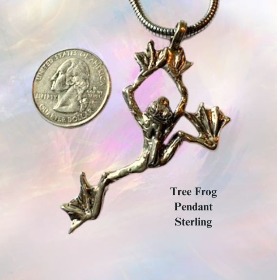 Frog Pendant 925 Kermit Art frog toad signed jewelry original signed JKL 132