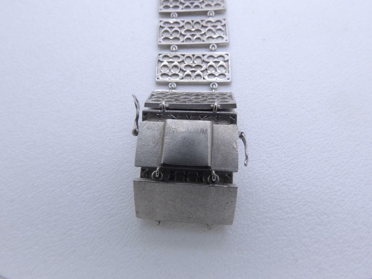 Palladium Link Bar Bracelet 52 grams 1″ Inch Wide 7.5” Inch Long Very Unique