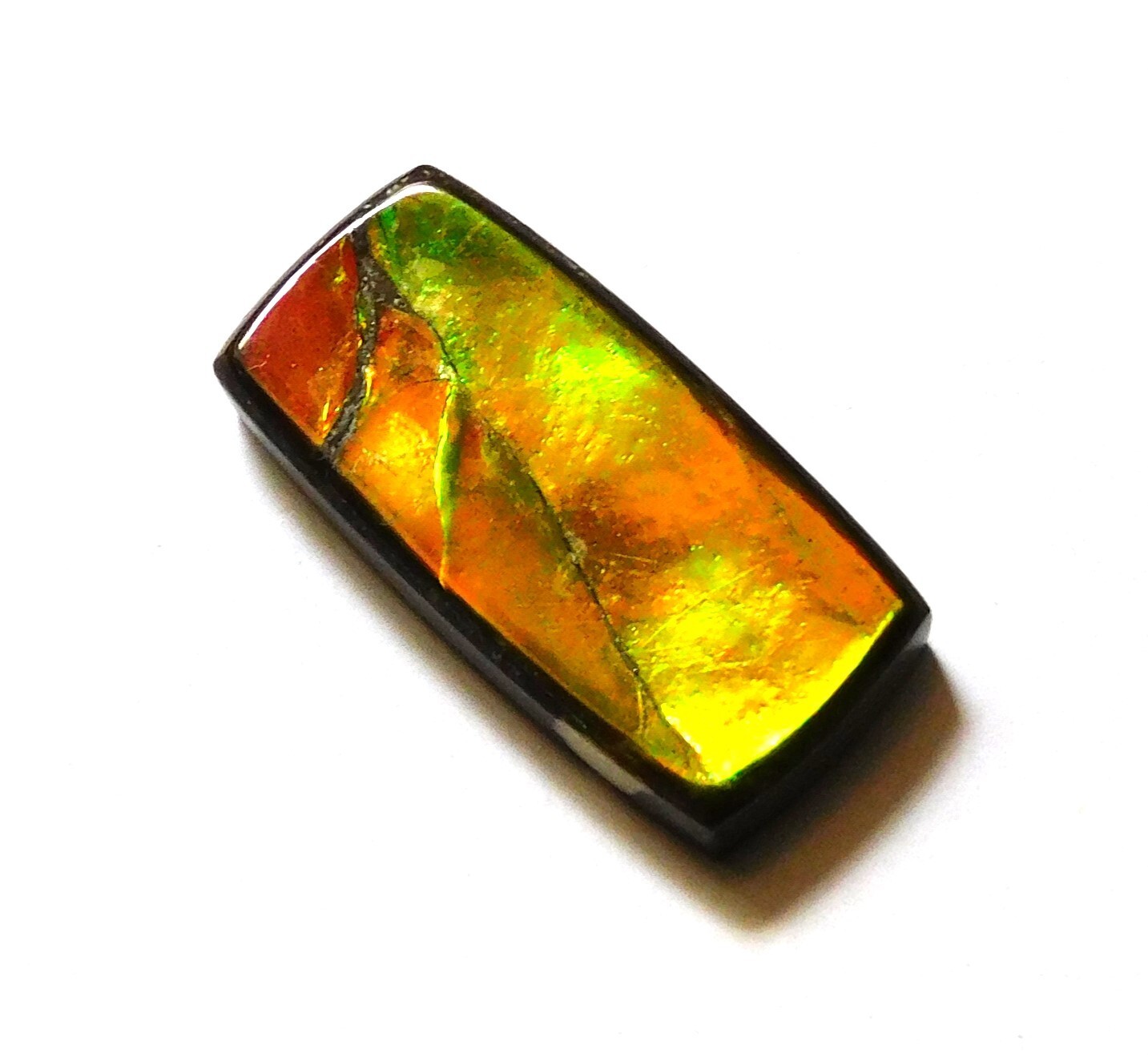 10.95 Ct Natural Canadian Ammolite Cabochon Loose Gemstone 21.6X10.5X4 MM MH31