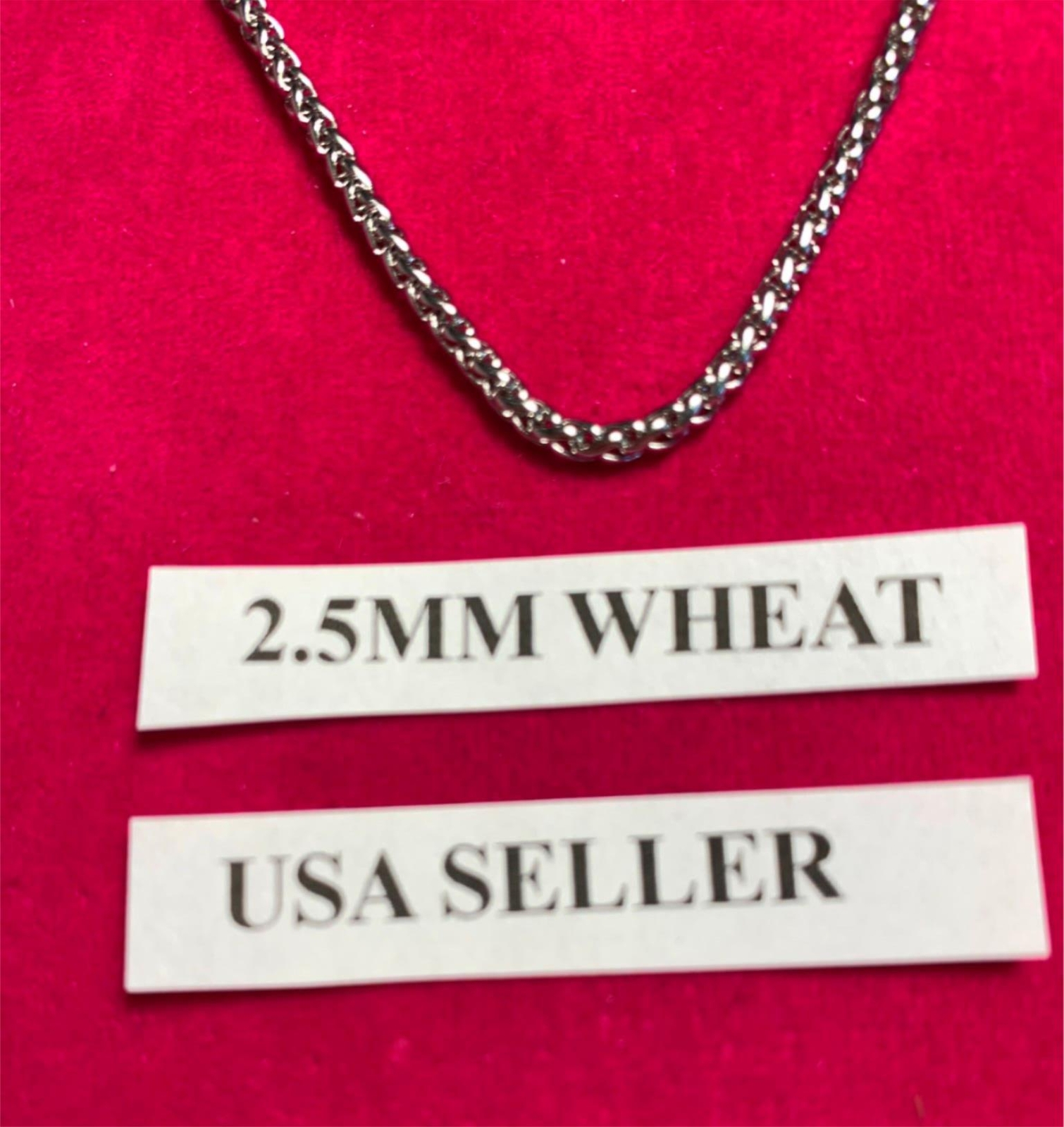 36″ 2.5mm STAINLESS STEEL SILVER BRAIDED WHEAT ROPE NECKLACE CHAIN USA SELLER
