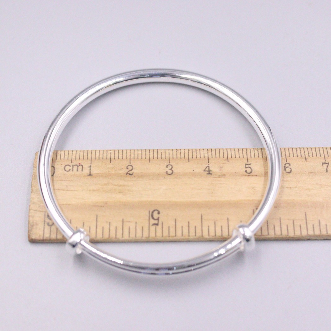 1pcs Real 999 Silver Bracelet For Women Polish Surface 55-60mm Silver Bangle
