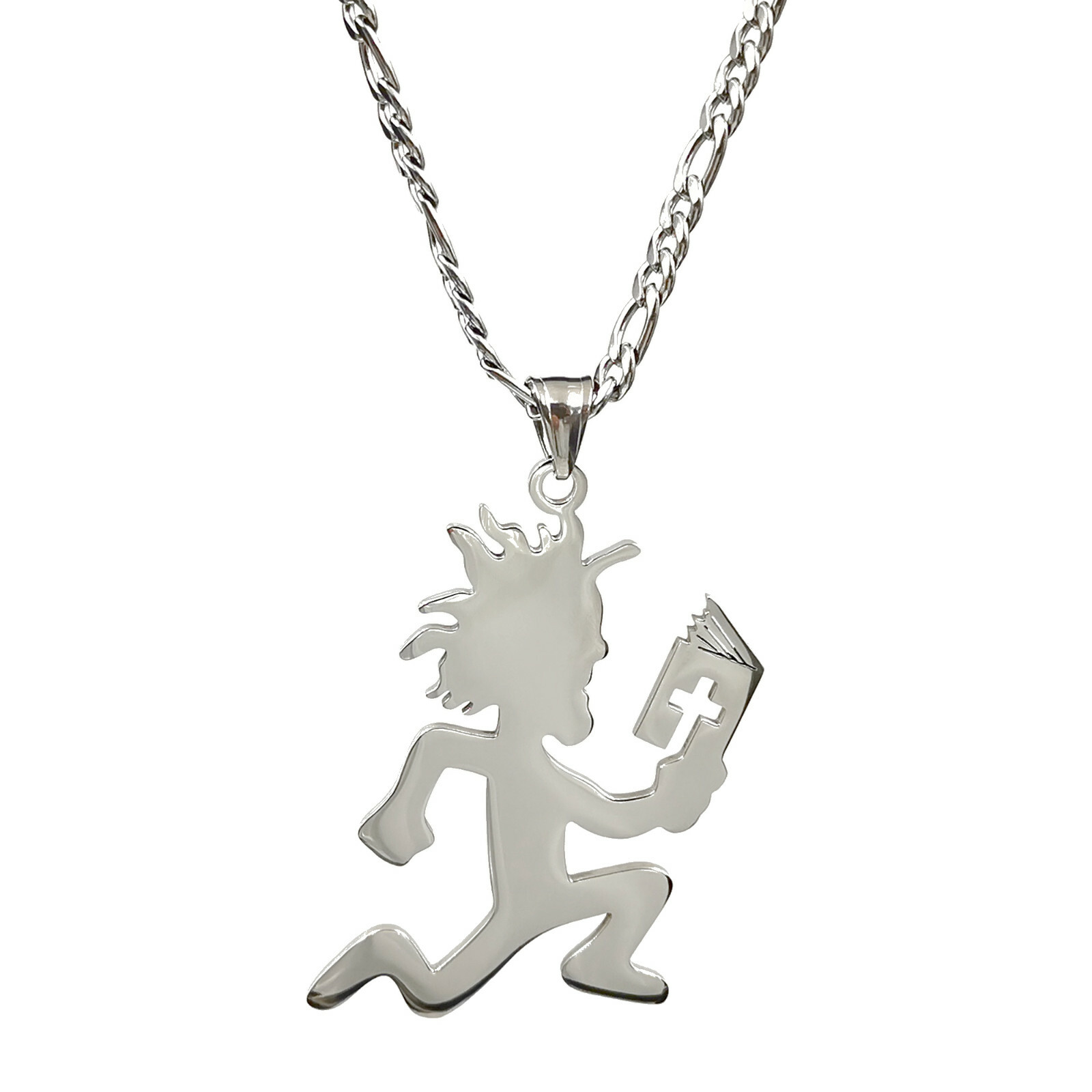 NEW design Hatchetman Juggalo Bible book charm S.steel figaro necklace pendant