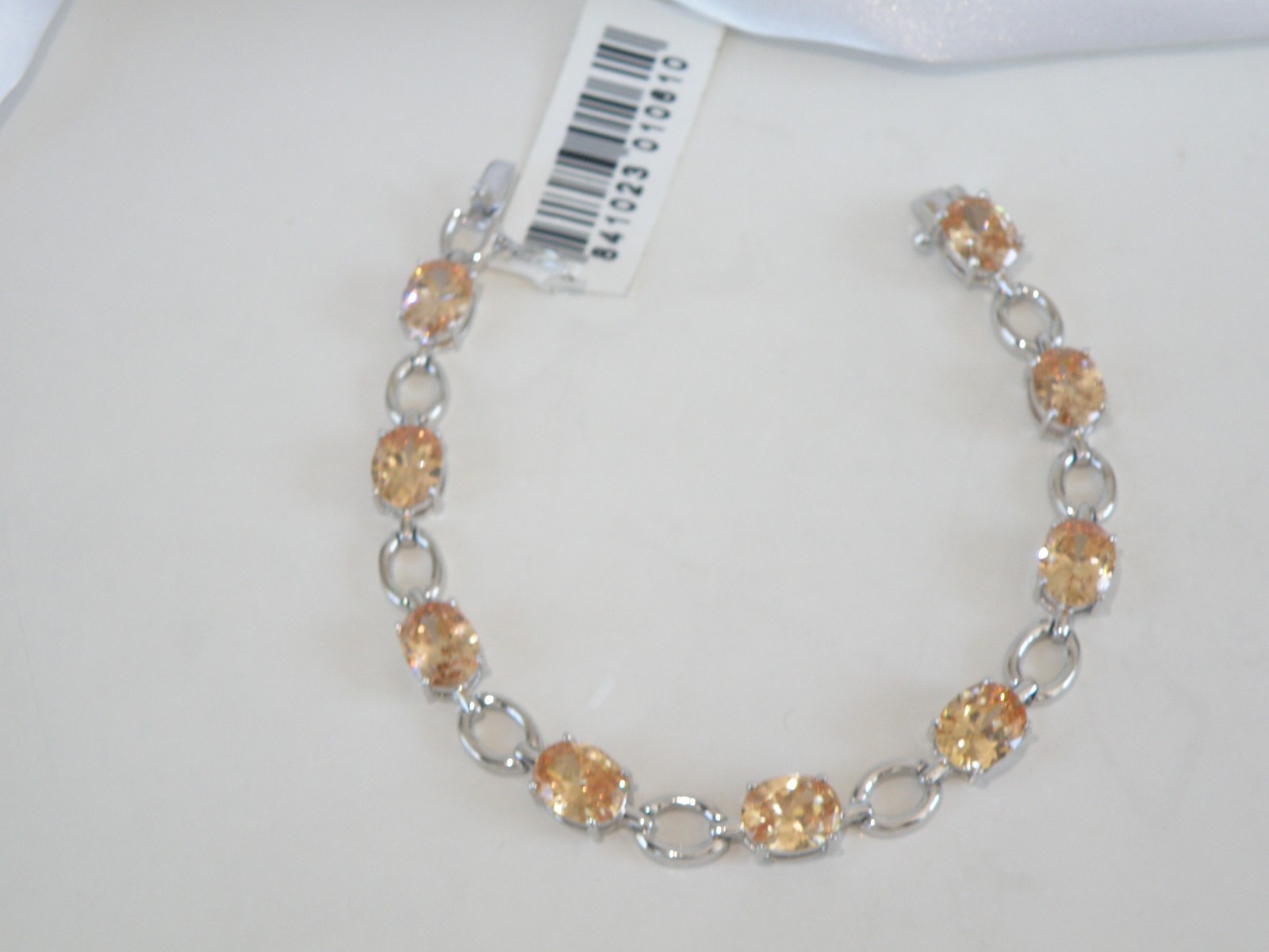 Ross Simons Sterling Silver 925 Gemstone Tennis Station Bracelet Fits 7″