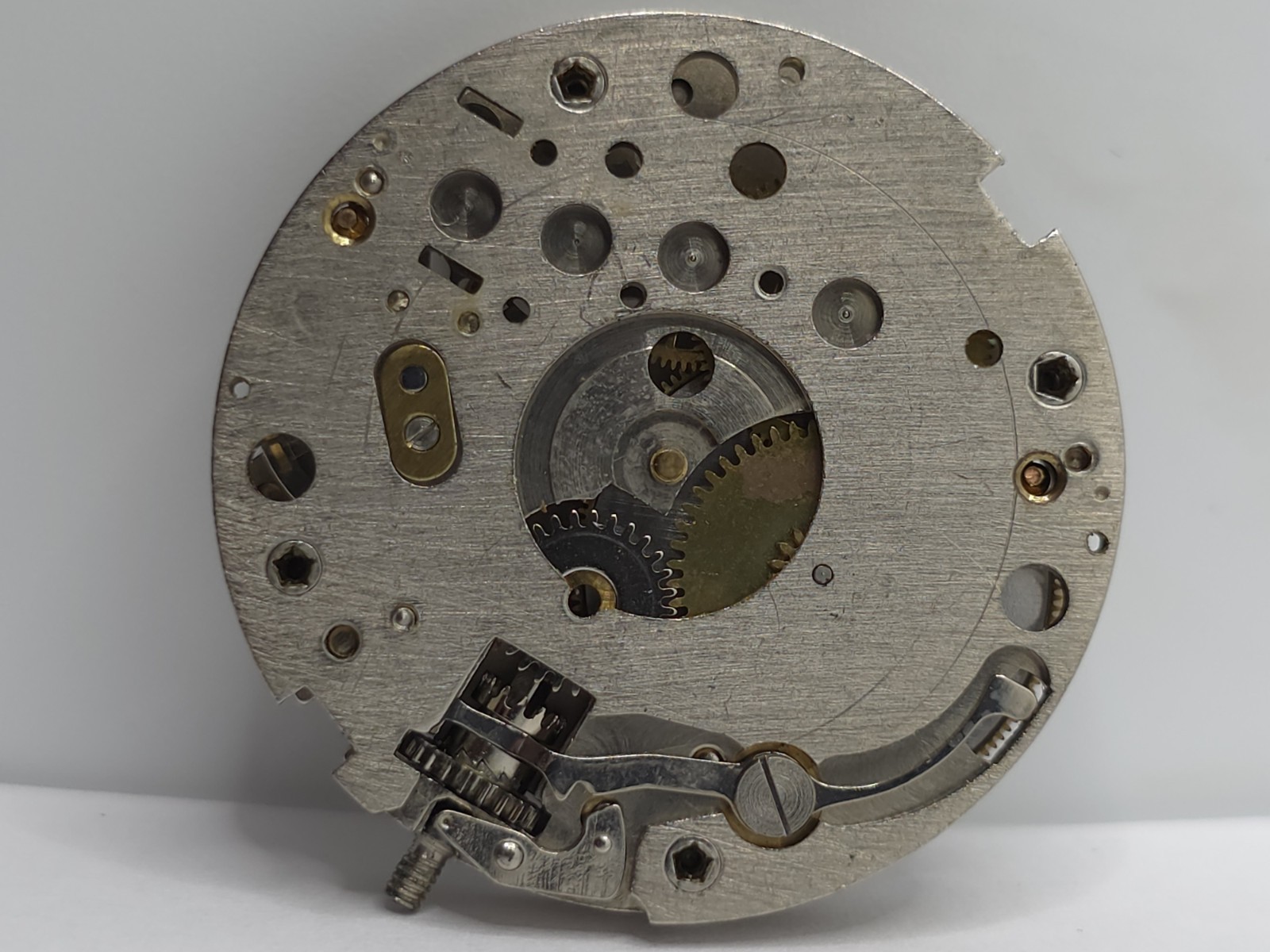 Vintage ORION Watch Movement Cal. BFG 866 Black Dial 2 Hands Main Spring Parts