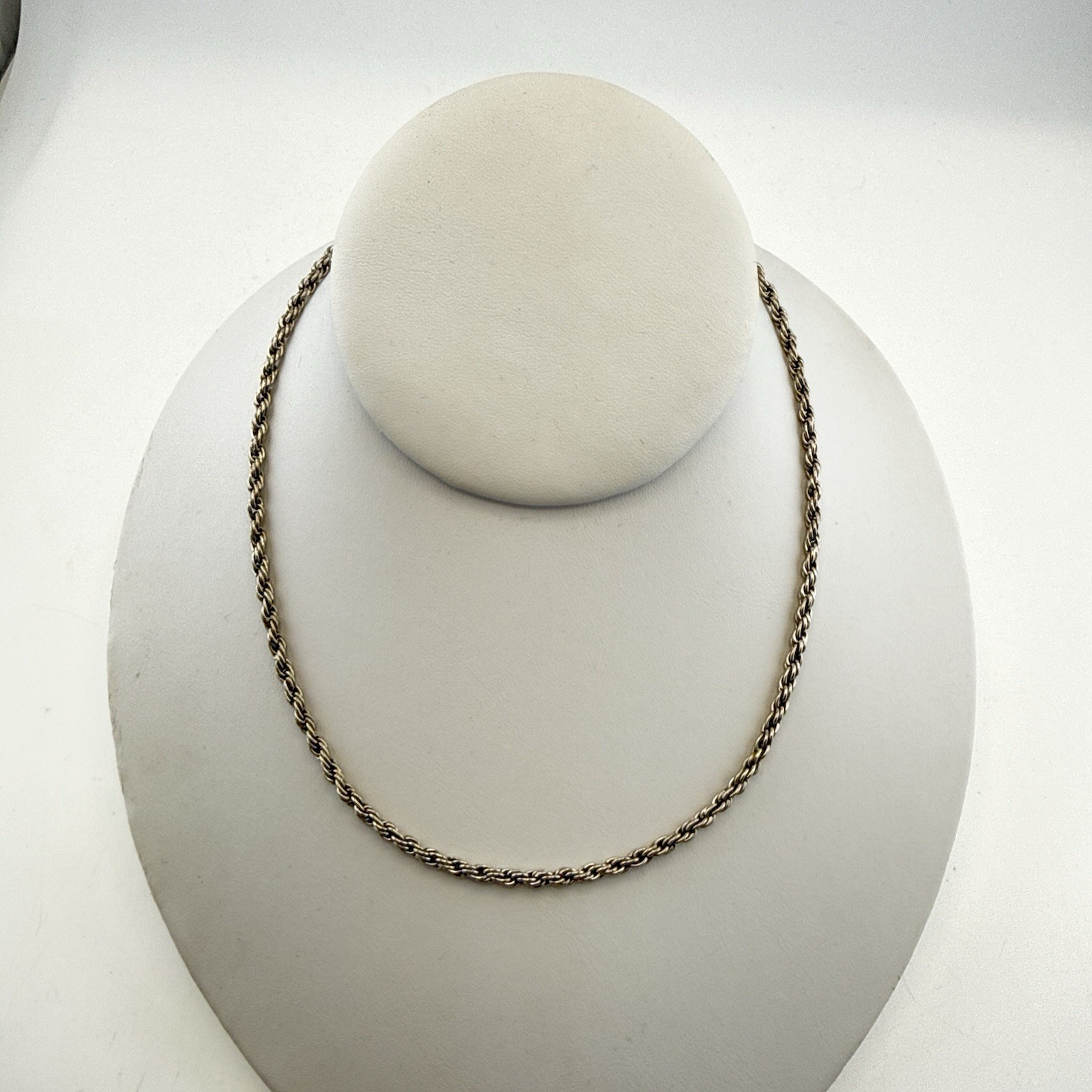 Barbara Bixby Necklace Rope Chain 18K Gold 925 Sterling Silver Twisted 16″ Hook