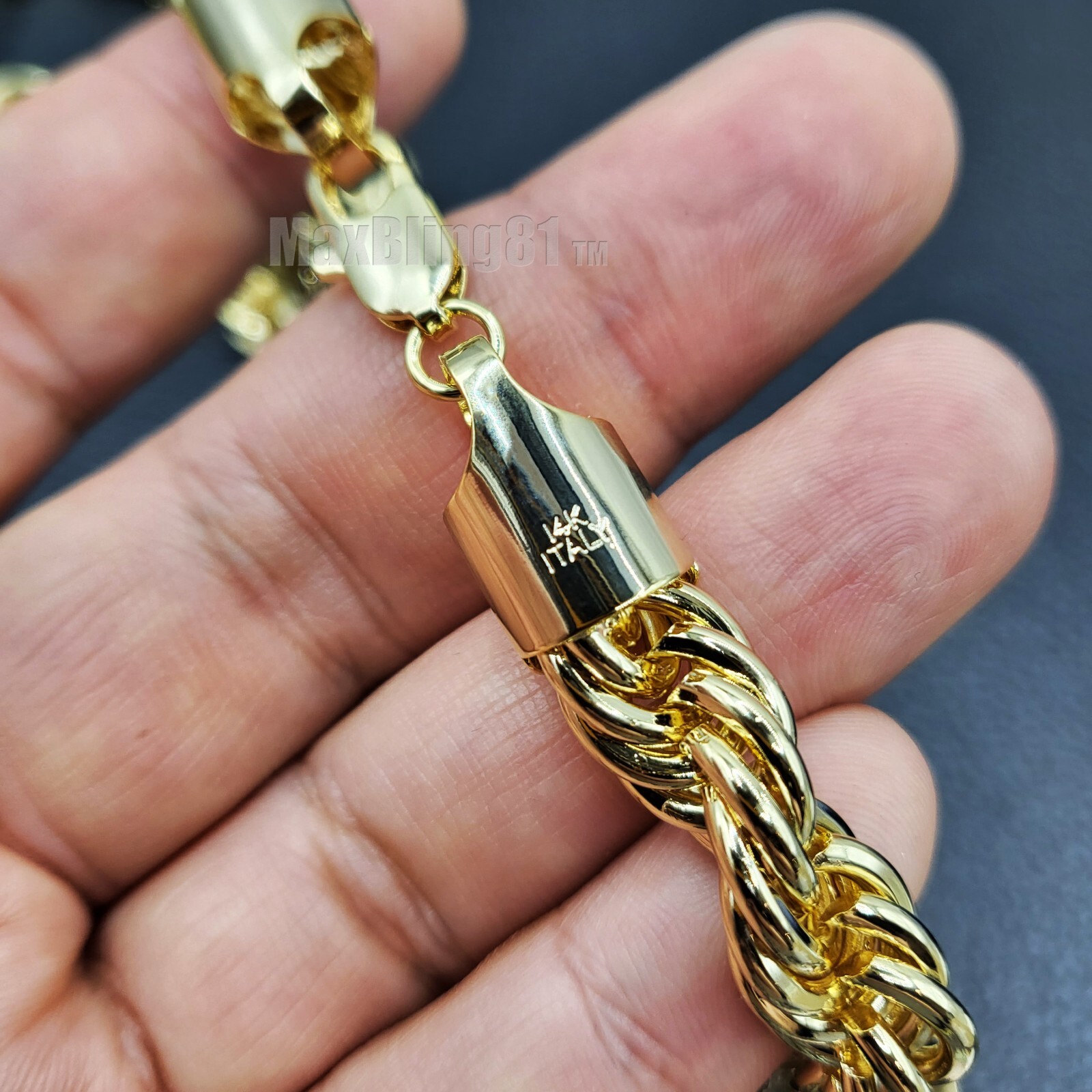Men’s 90’s Hip Hop Rapper Style Hollow 10mm 22″, 26″ Rope Chain 2 Necklace Set