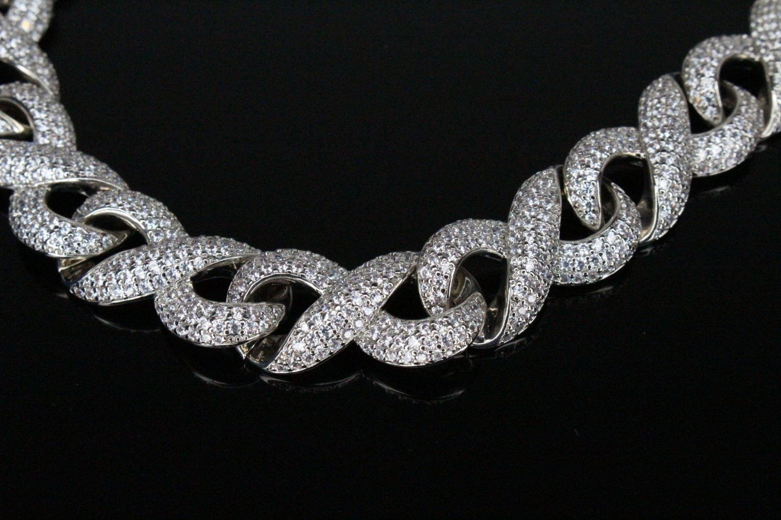 XL CROSS Pendant 14mm INFINITY 75.8ctw Lab Sim VVS1 Diamond Chain Necklace 200g+