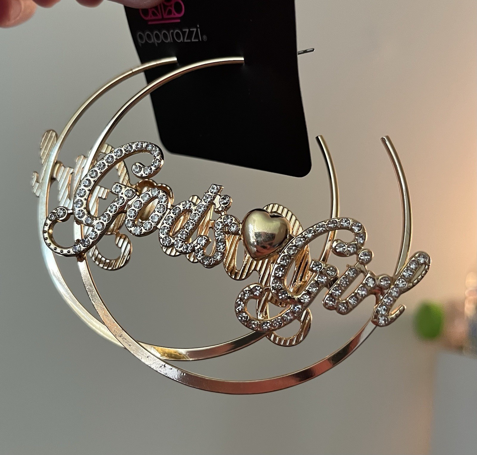 “Shine With Purpose” God’s Girl Gold Paparazzi Hoop Earrings
