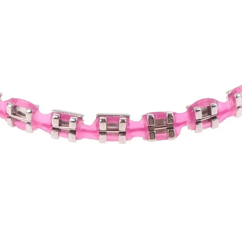 1 Pair Colorful Fashion Braces Metal Wire Tooth Decoration Fake Braces
