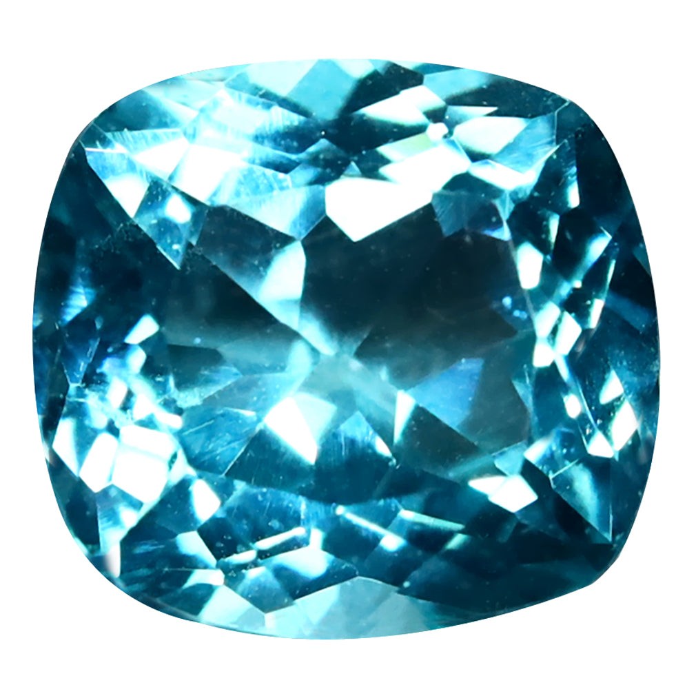 0.93 ct Cushion (6.00 x 5.56 mm) Natraul Brazil Paraiba Blue Apatite Gemstone