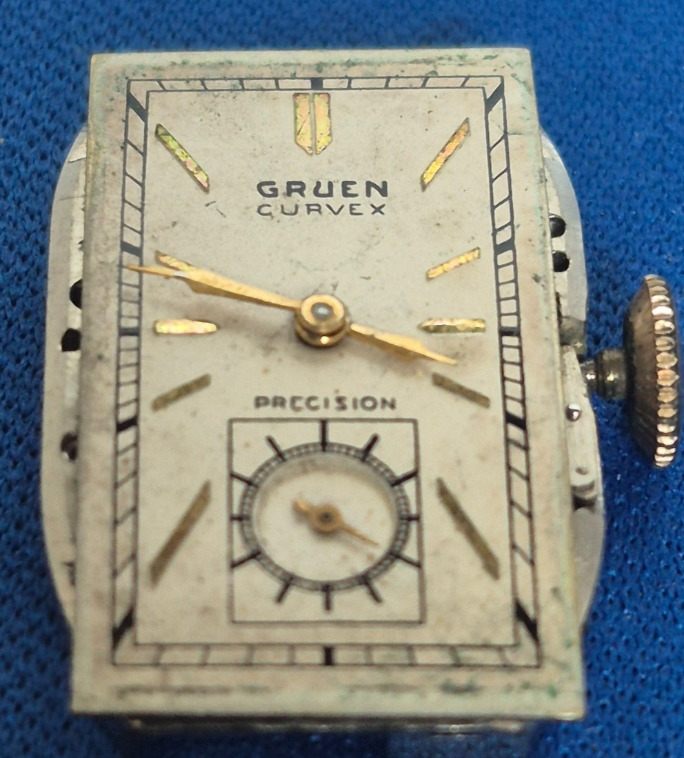 Extremely Rare Fancy Gruen Curvex Gold Filled Vintage Watch Unrestored Condition