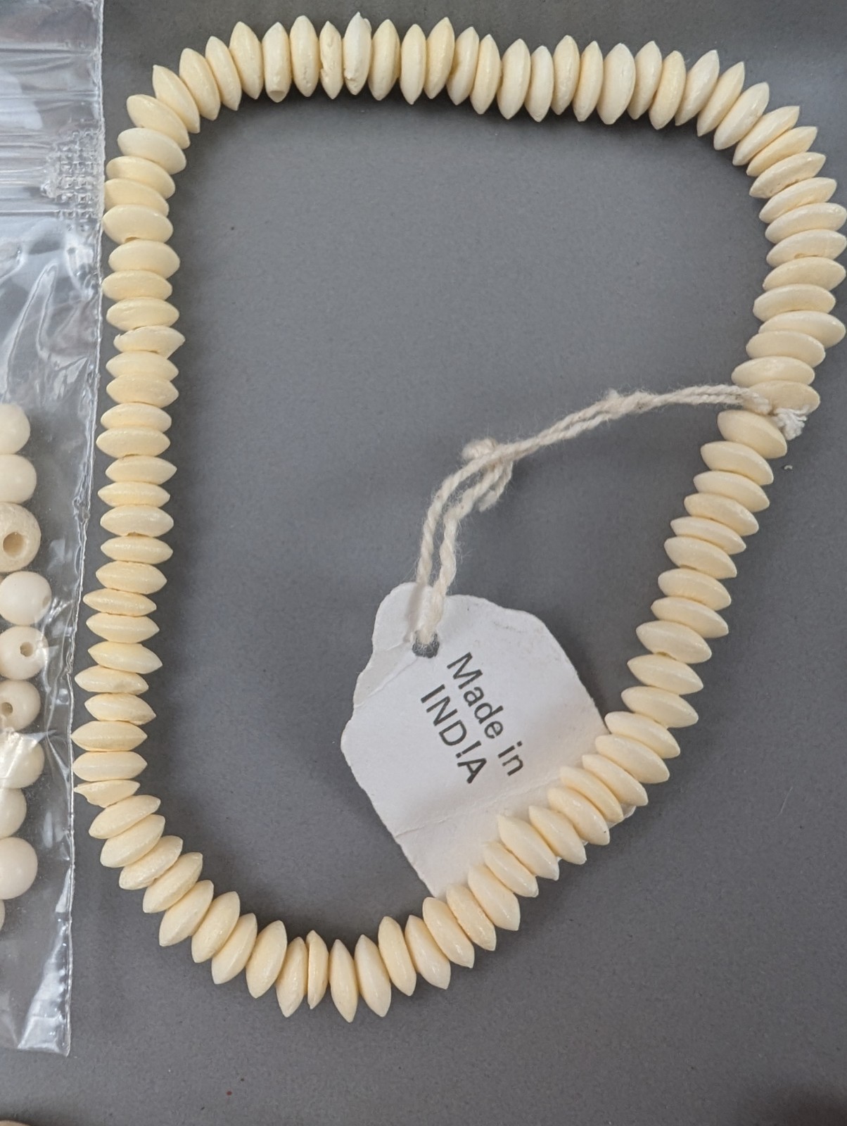 Vintage Carved Bone Bead Lot Skull Necklace Mixed Material Craft Jewelry