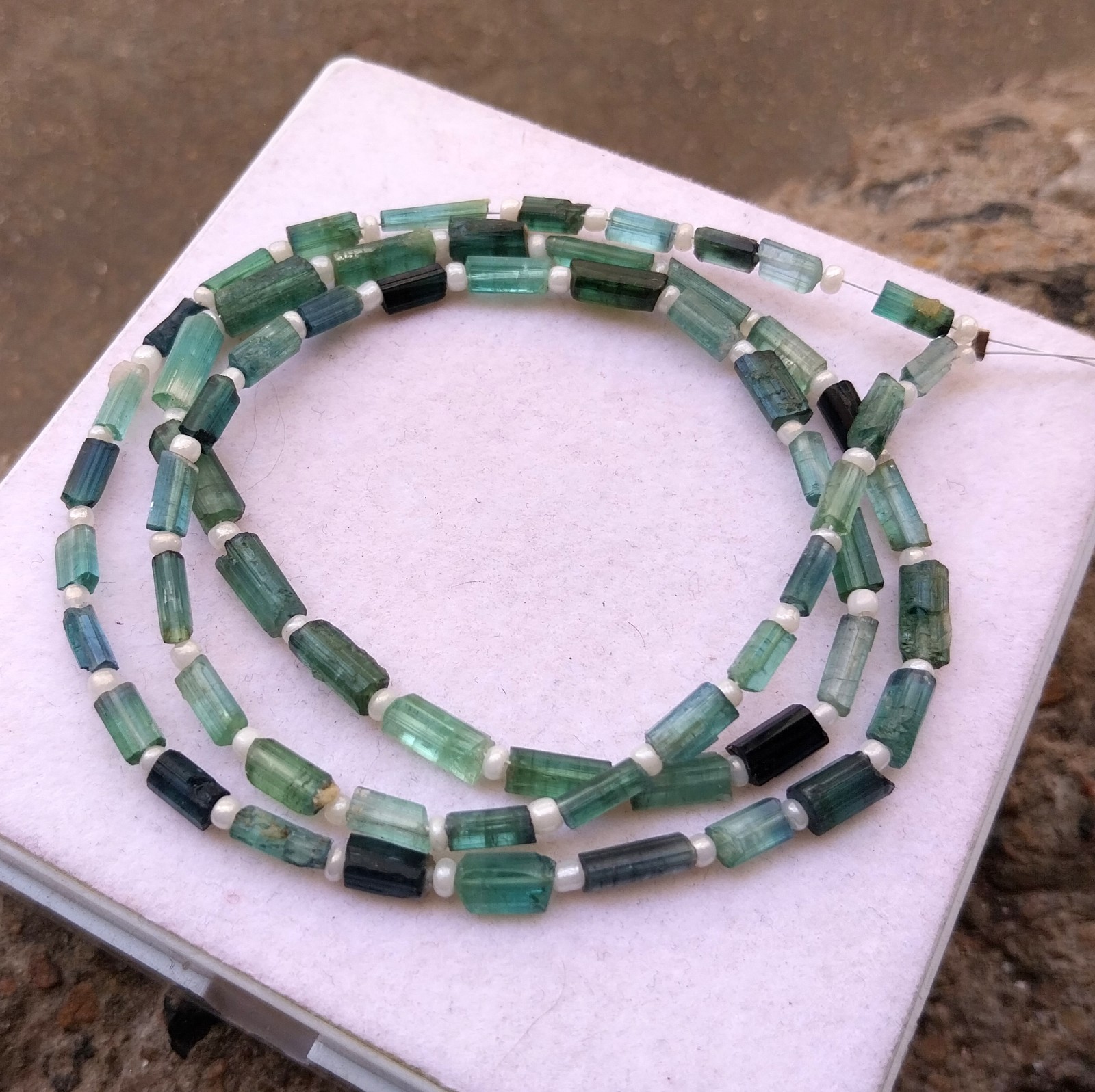 56 Carat 6 to 11 MM Natural Multi Color Tourmaline Rough Stick 22 inch Beads