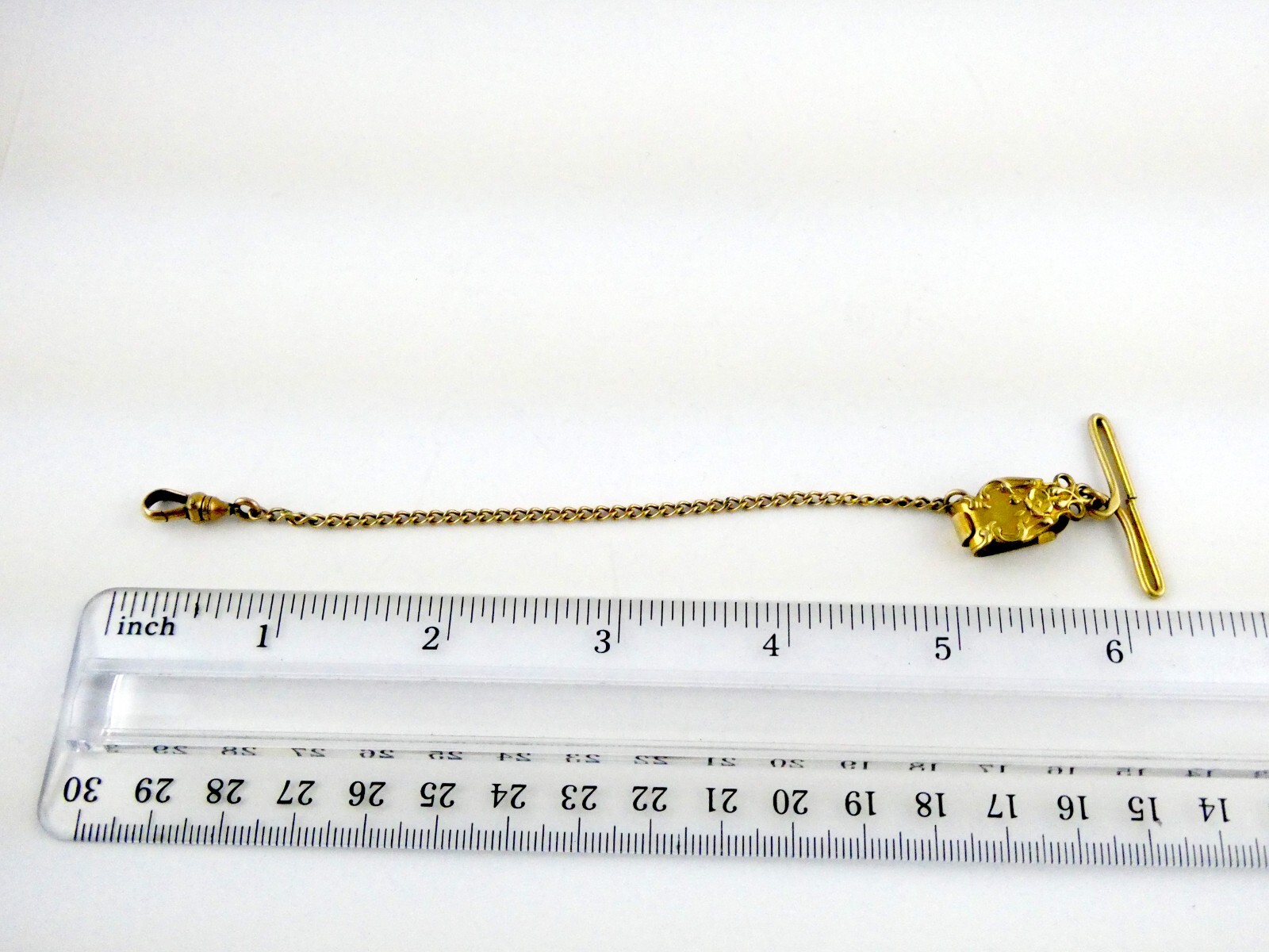 Antique Bliss Bros Vest Pocket Watch Fob Chain with Dog Swivel Clip 6.2g