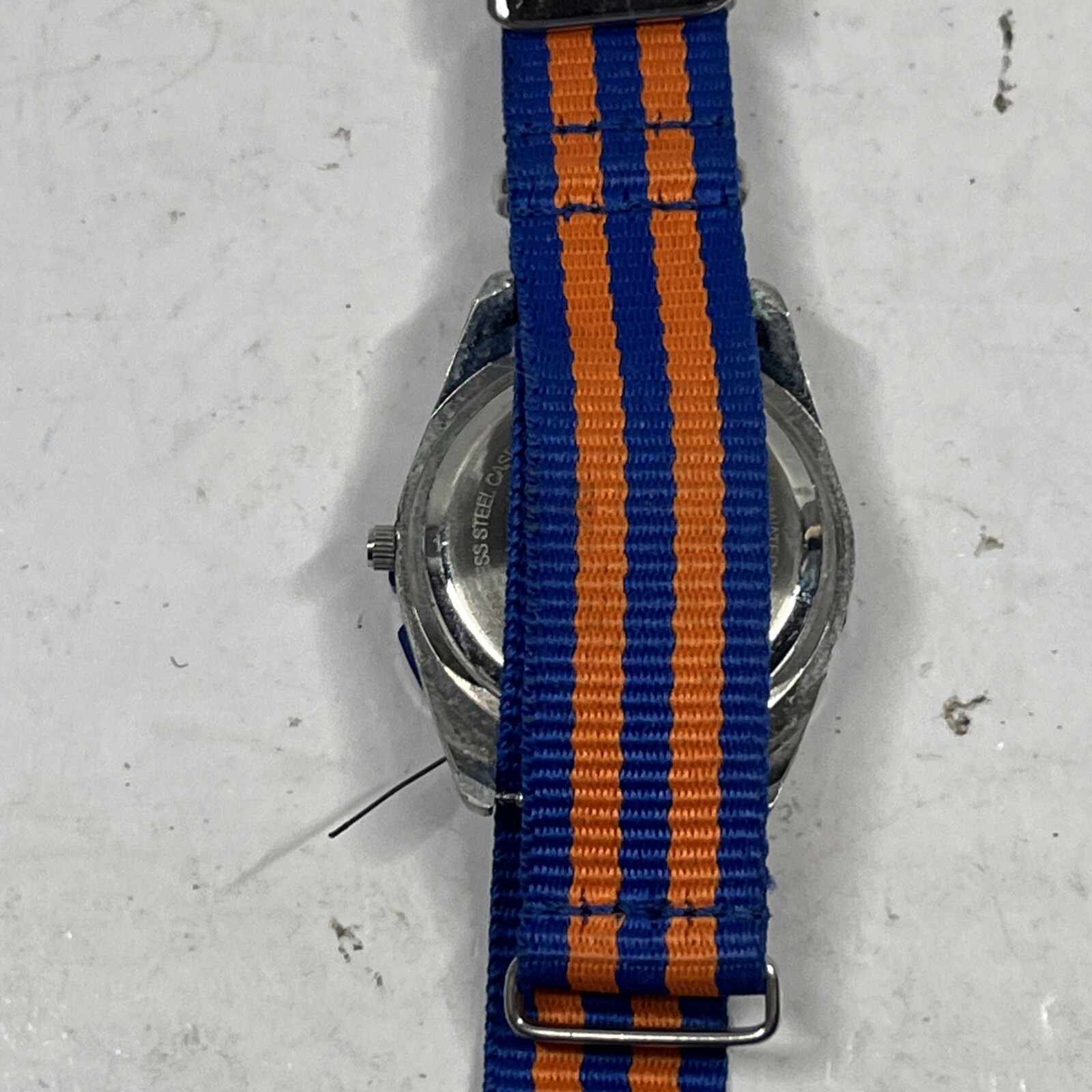 (BROKEN BADLY) U.S. Polo Assn. Sport Mens Sport Watch with Blue n Orange Band