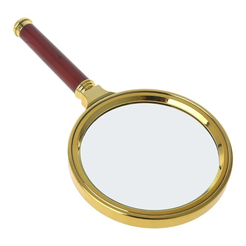 60mm 70mm 80mm Portable Handheld 10X Magnifying Glass Retro Handle Magnifier Eye