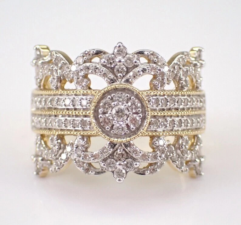 2Ct Round Lab Created Diamond Cocktail Engagement Ring 14K Two-Tone Gold Plated