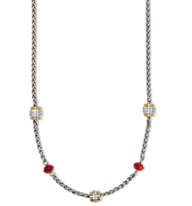 Brighton Meridian Red Short Two Tone Station Necklace Style JM7488 NWT $132