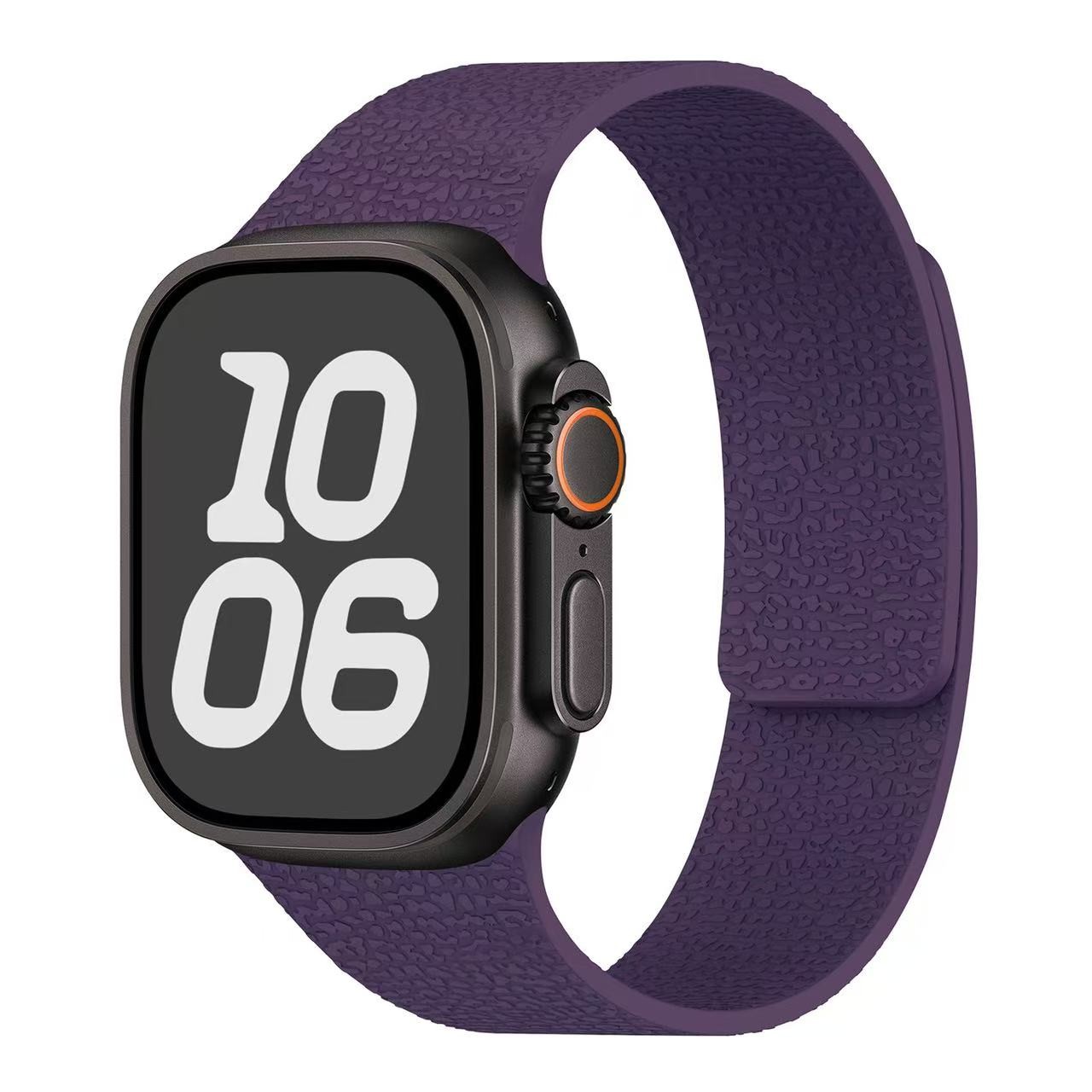 Suitable for Apple Watch S1-11/Ultra/SE – Litchi Pattern Magnetic Silicone Strap