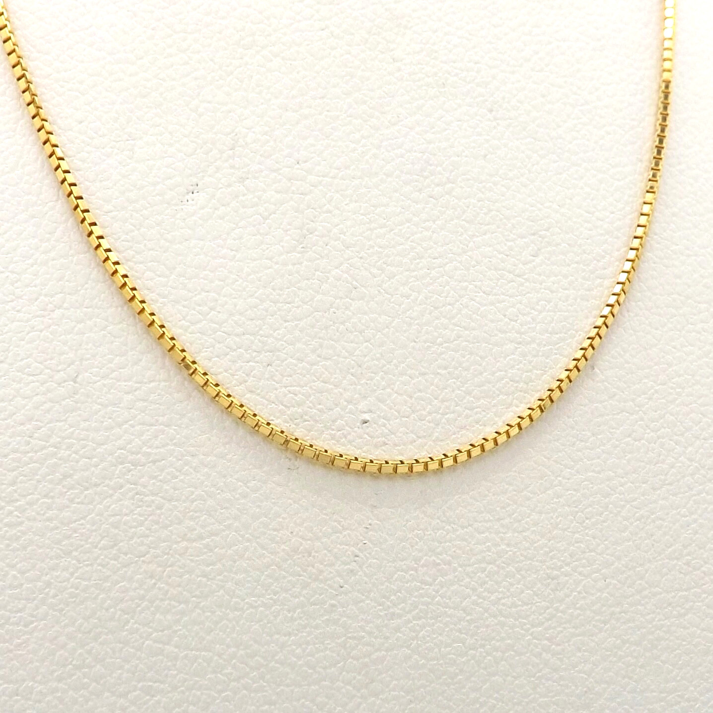 14k Gold Venetian Box Link Pendant Chain Necklace Long 30in Slip On Italy
