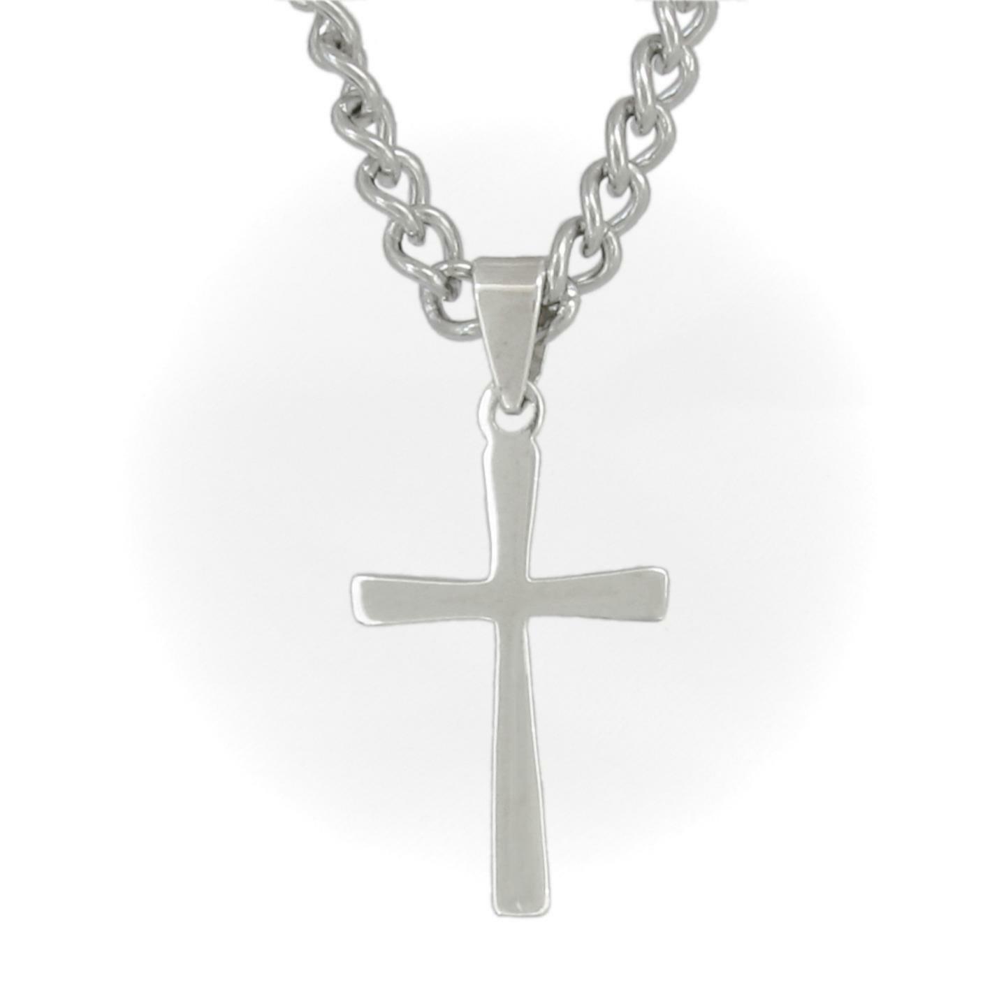 Tapered Cross Pendant; 925 Sterling Silver – Choice of Chains