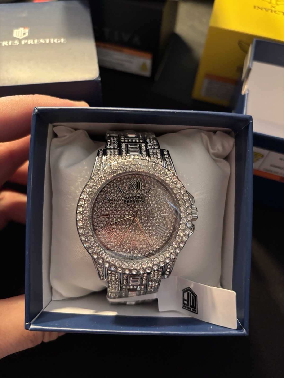 Montres Prestige after dark X Invicta fully iced out 44mm