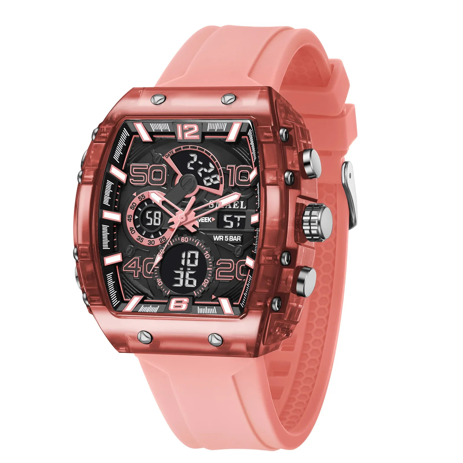 8109 Men’s Multifunctional Digital Sports Watch 50M Waterproof Dual Display LED