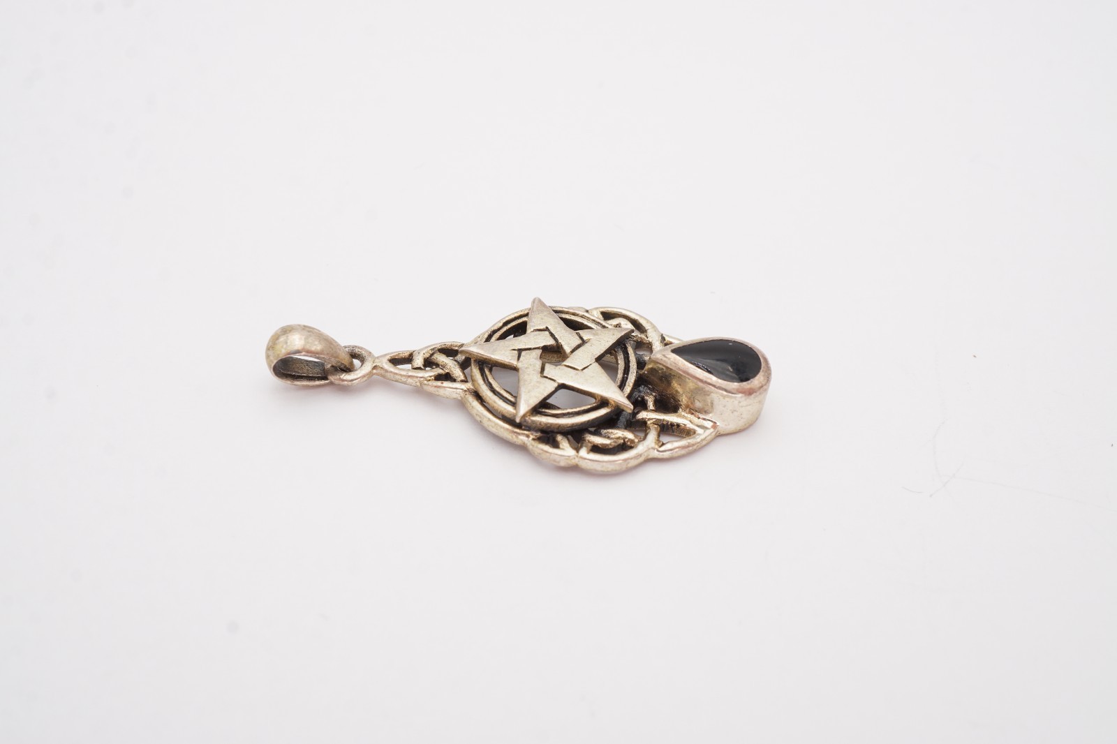 Vintage Peter Stone Sterling Silver 925 Black Onyx Pendant
