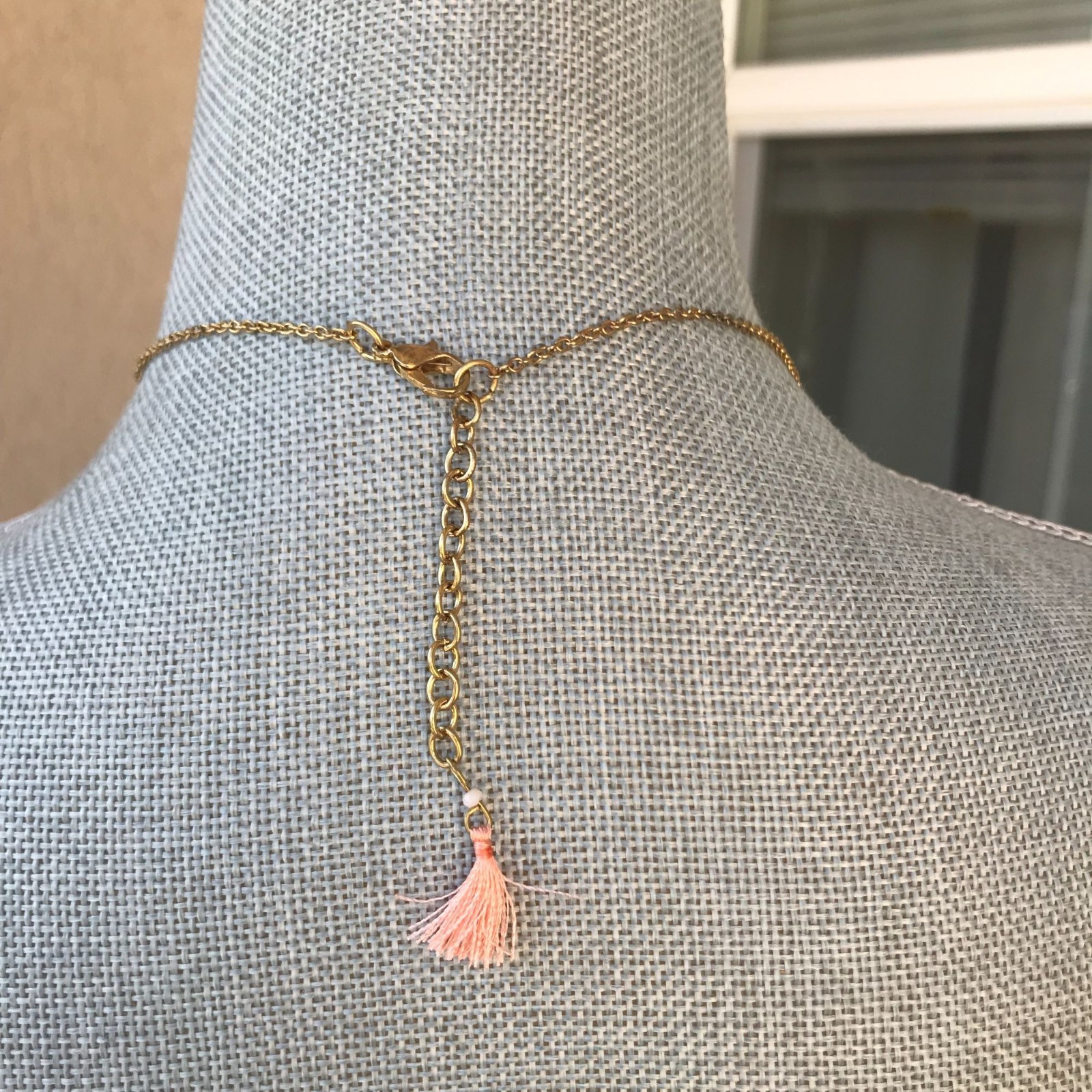 NWT Anthropologie Boho Festival Jewelry Orange Beaded Tassel Necklace Whimsical