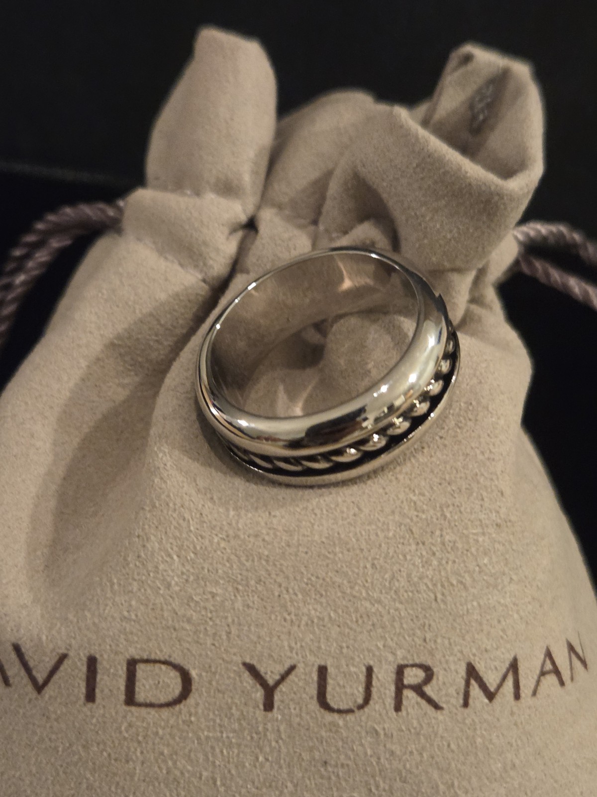 Authentic David Yurman Chevron 925 SS Unisex Ring 7
