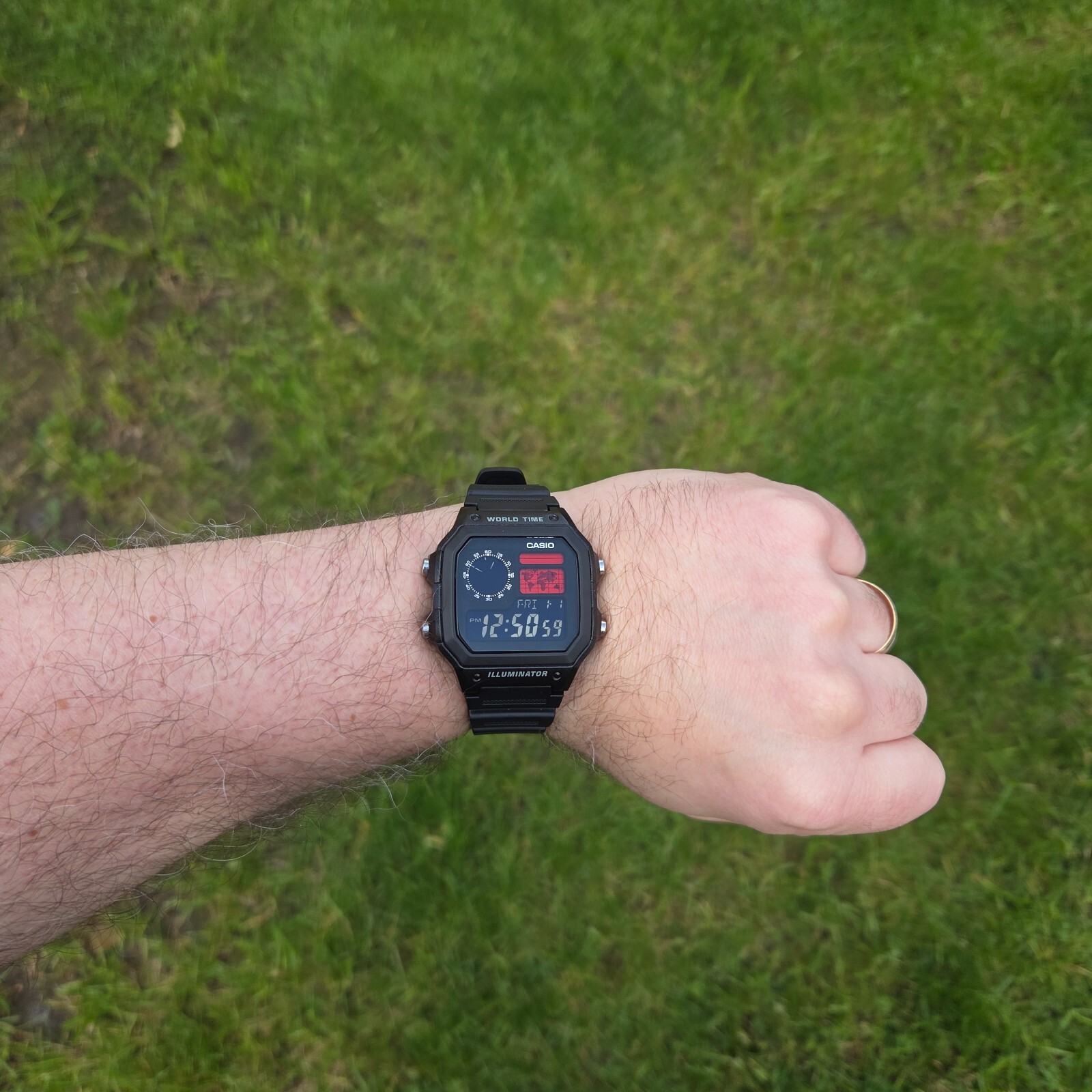CASIO AE-1200WHD. Royale World Time Watch Mod. Negative Display. Hydromod.