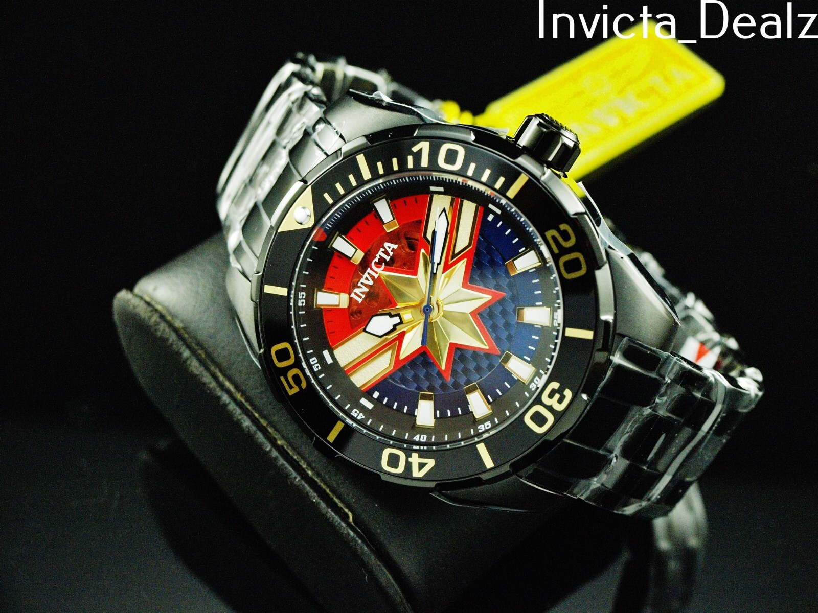 Invicta Men 52mm Limited Edition BOLT CAPTAIN MARVEL Automatic Black SS Watch