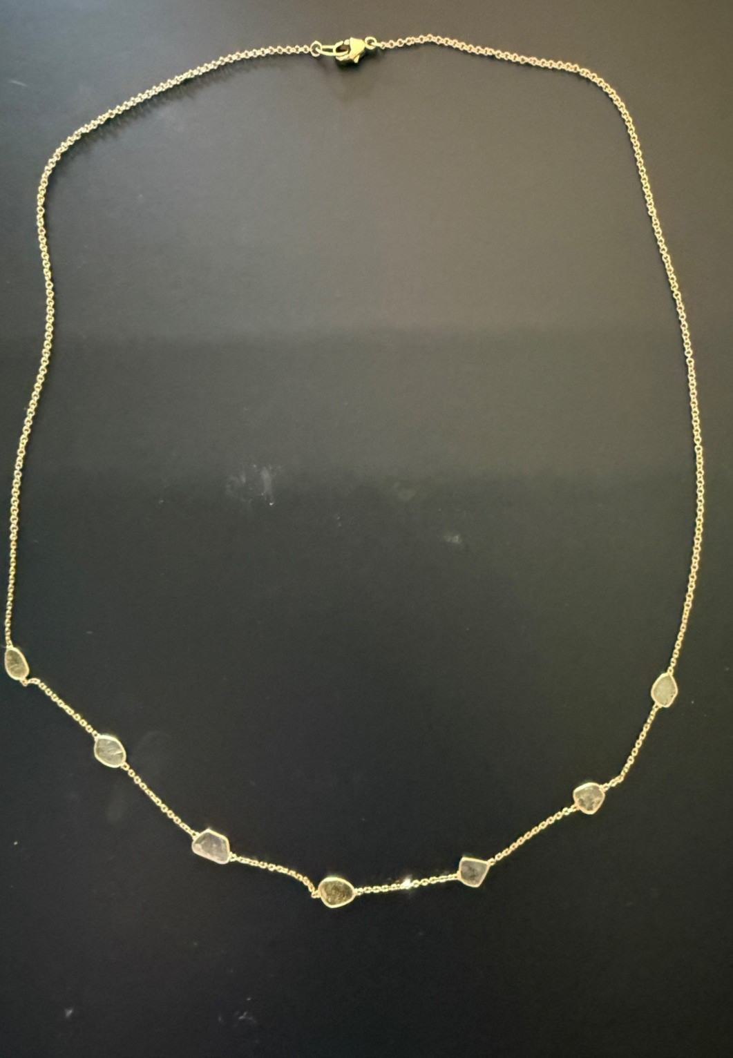 Emily Amey 14k Yellow Gold Diamond Slice Station Necklace 16 in – One of a Kind!