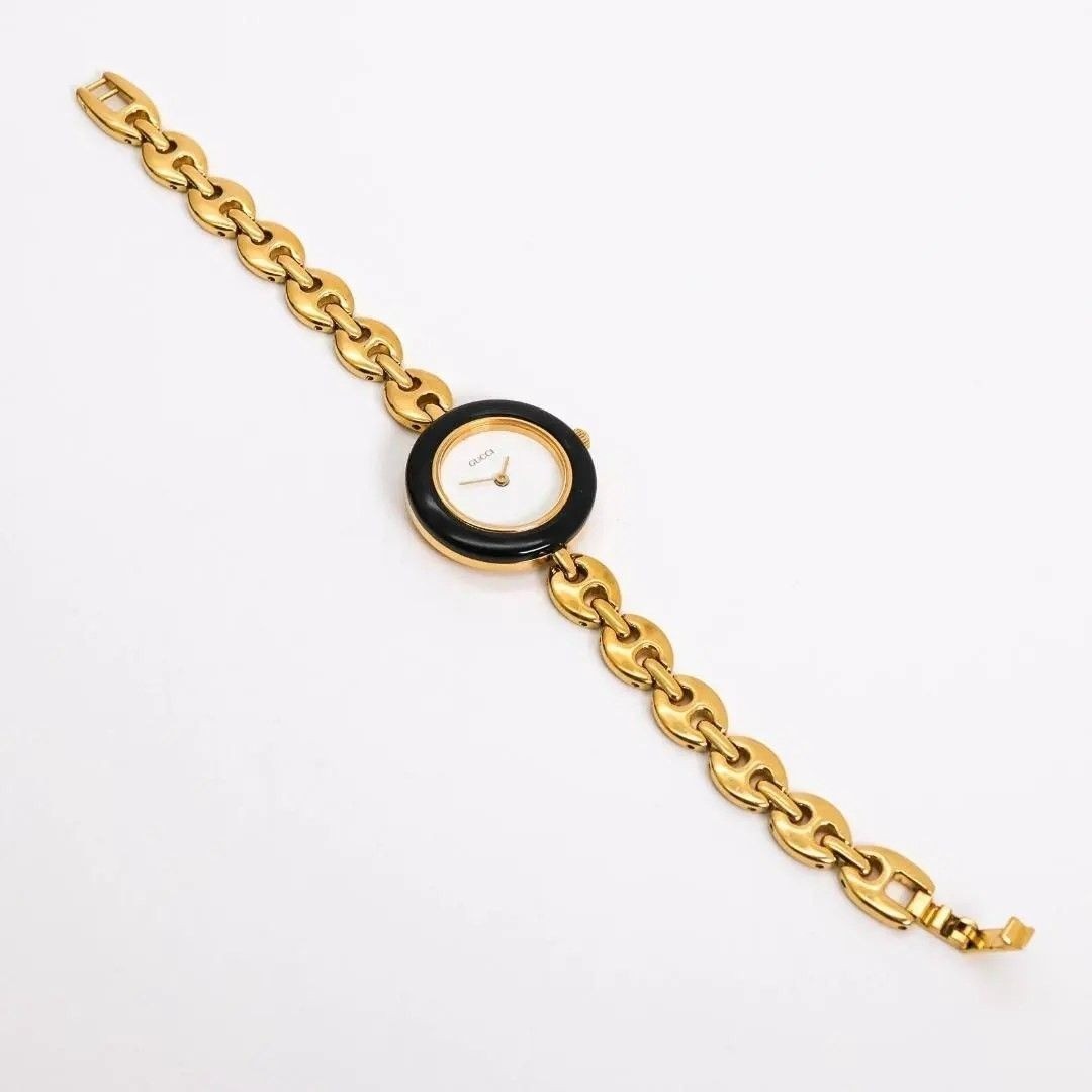 GUCCI Change Bezel 6 Colors 1100L Women’s Gold Watch with Box Card