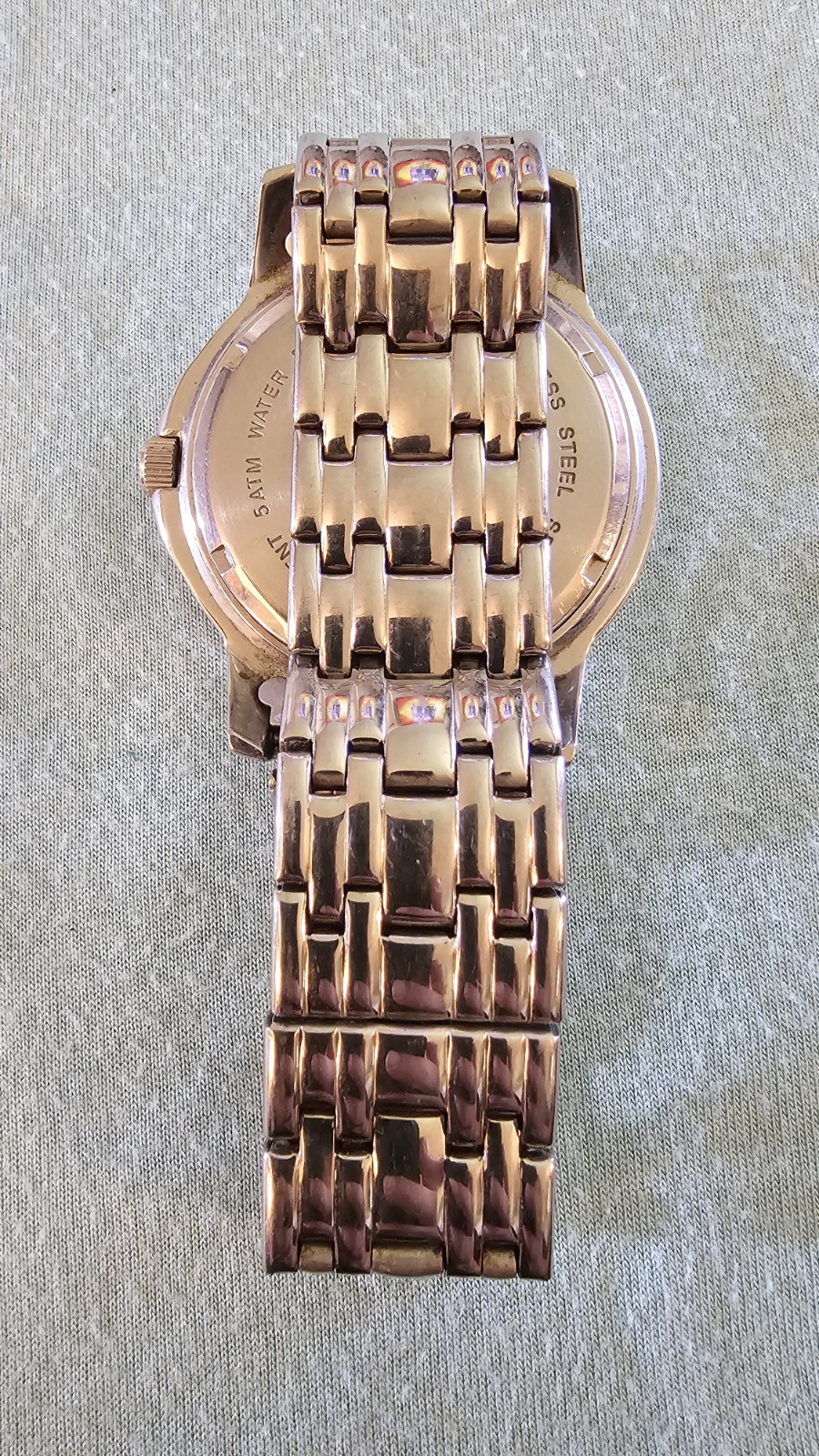 AZ II Mens Chrono Watch W/ tach. Black Dial Red Bezel Stainless Band