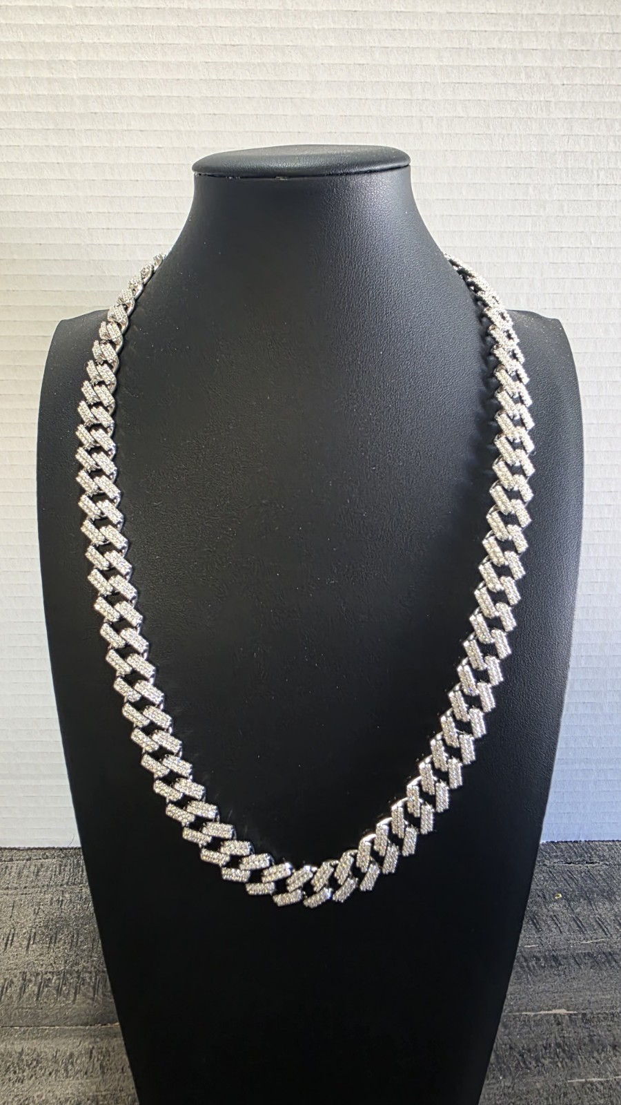 Iced Out Moissanite 14mm / 24″ Miami Cuban Monaco Chain 925 Silver Passes Tester