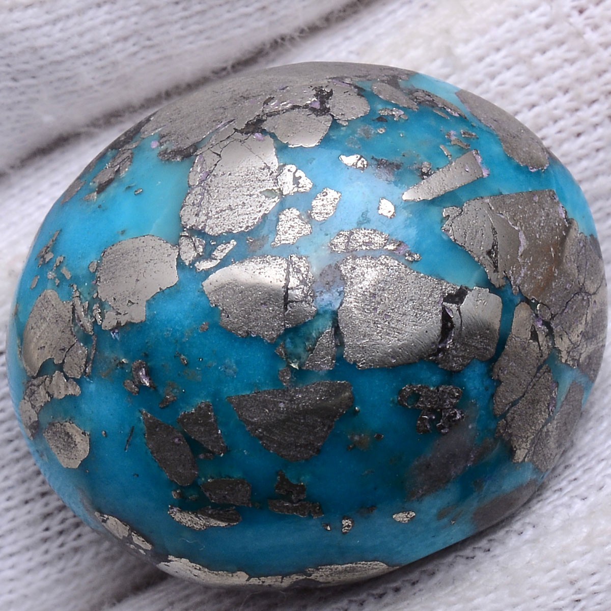 Blue Gold Magic~ 79.00 Cts Natural Persian Turquoise Hi-End Cabochon Gemstone
