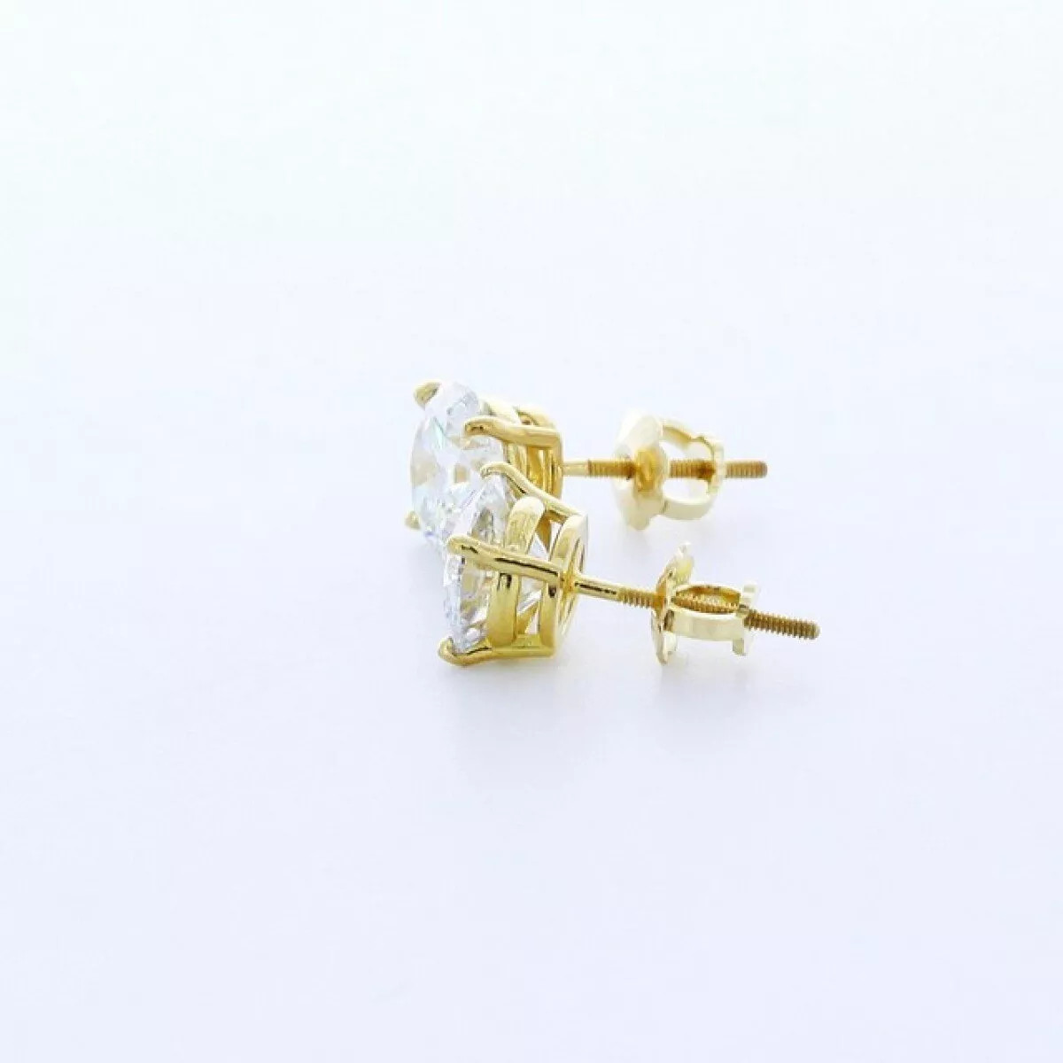 Solid 14K White Gold Stud Earrings Classic 3.01 CT Round Natural Diamond F VS2