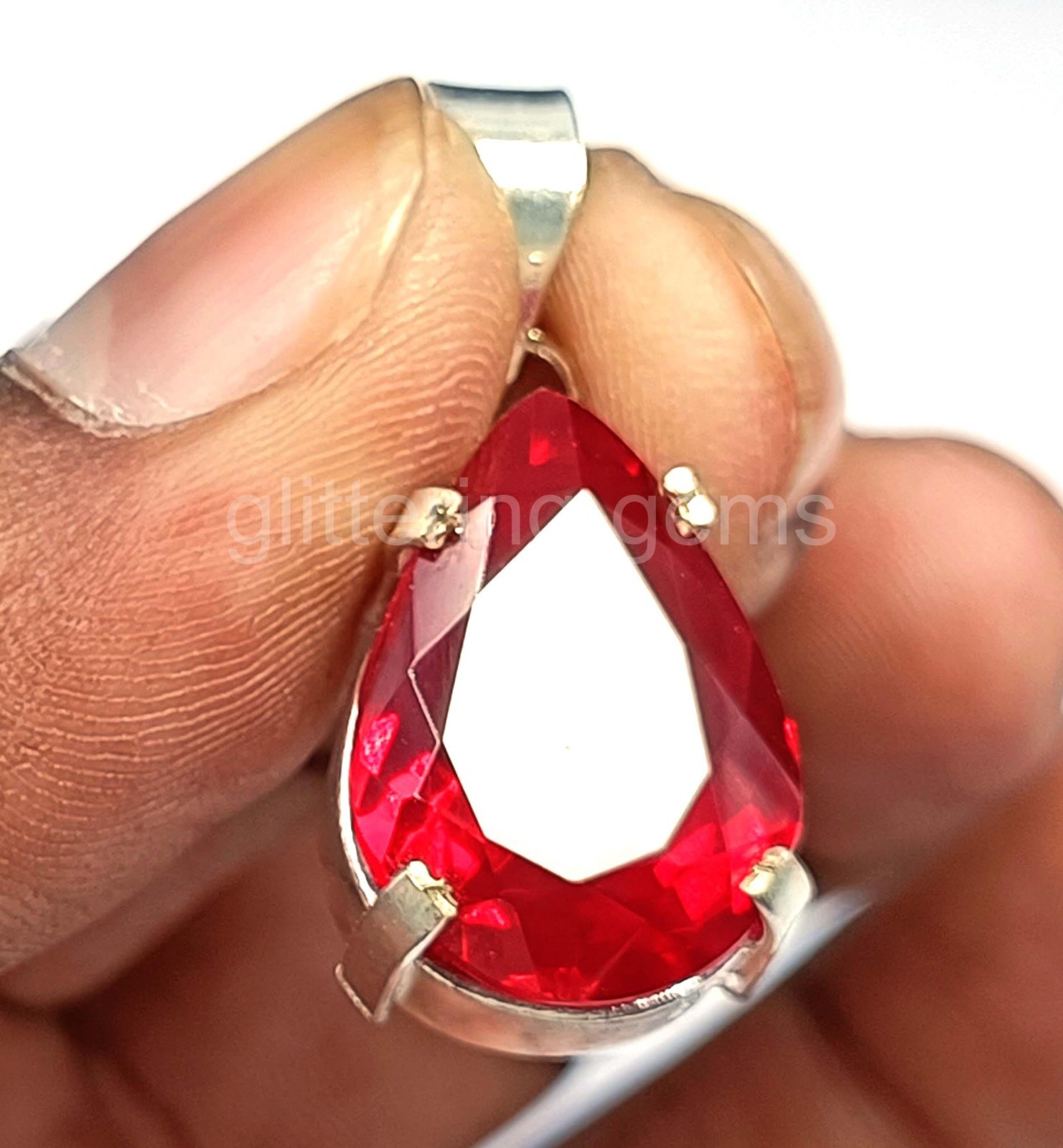 32.5 Ct Natural Red Ruby Pendant Pear Cut IGL Certified Loose Gemstone 5JSS
