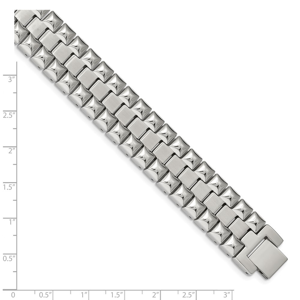 Stainless Steel Brushed and Polished 8.25in Heavy Link Bracelet