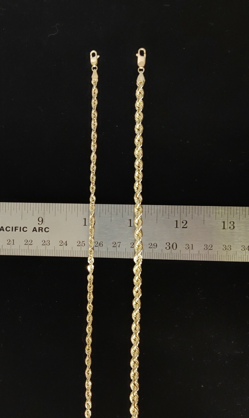 10K Gold Rope Chain Necklace 1.8mm 2.6mm 3.2mm 4.8mm 18-26 inches, Diamond Cut